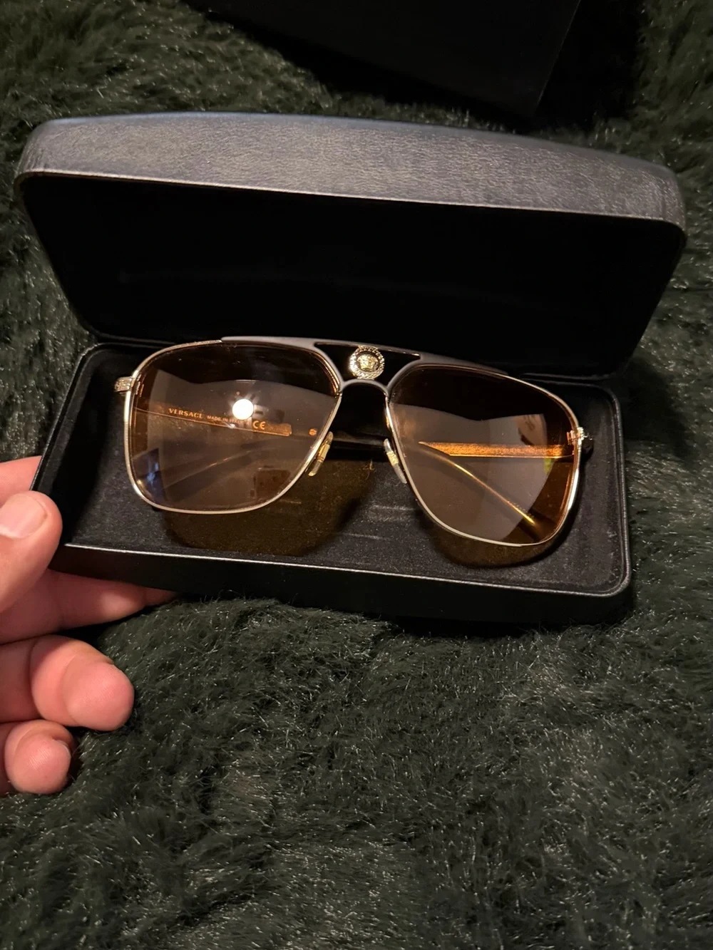 Versace Black Sunglasses Box with Gold Logo